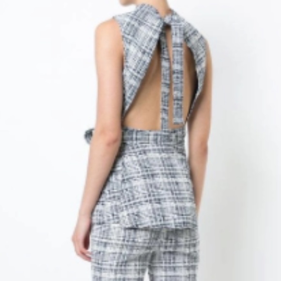 Rosetta Getty plaid Backless Wrap Top (NEVER WORN BESIDES TRY ON/ SEE PICS) - Picture 2 of 5